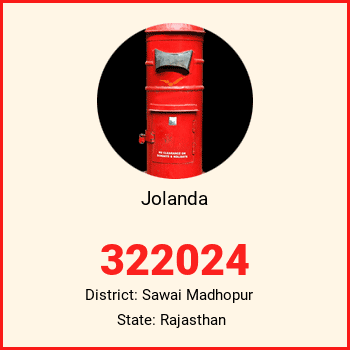 Jolanda pin code, district Sawai Madhopur in Rajasthan