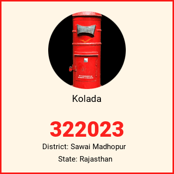 Kolada pin code, district Sawai Madhopur in Rajasthan