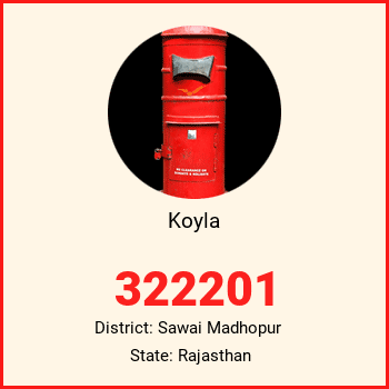 Koyla pin code, district Sawai Madhopur in Rajasthan