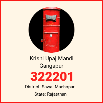 Krishi Upaj Mandi Gangapur pin code, district Sawai Madhopur in Rajasthan