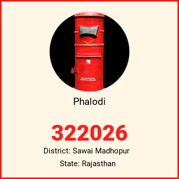 Phalodi pin code, district Sawai Madhopur in Rajasthan