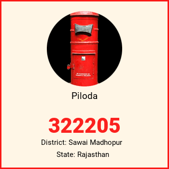 Piloda pin code, district Sawai Madhopur in Rajasthan