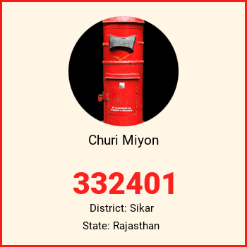 Churi Miyon pin code, district Sikar in Rajasthan