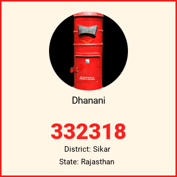 Dhanani pin code, district Sikar in Rajasthan