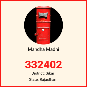 Mandha Madni pin code, district Sikar in Rajasthan
