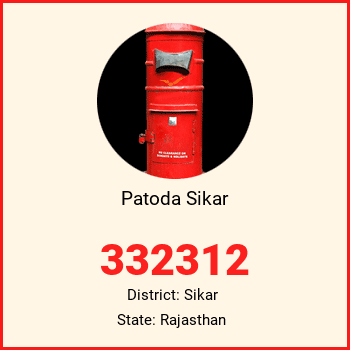 Patoda Sikar pin code, district Sikar in Rajasthan