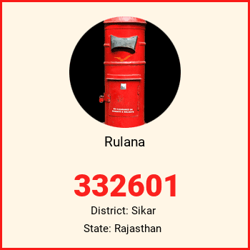 Rulana pin code, district Sikar in Rajasthan