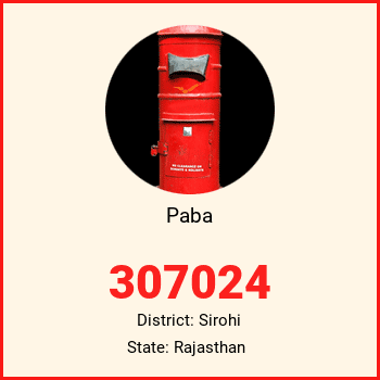 Paba pin code, district Sirohi in Rajasthan
