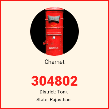 Charnet pin code, district Tonk in Rajasthan