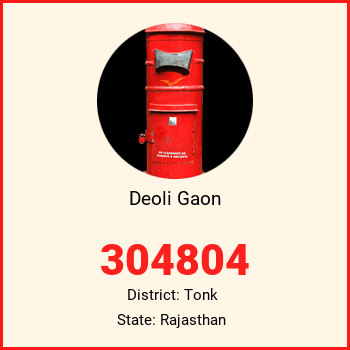 Deoli Gaon pin code, district Tonk in Rajasthan