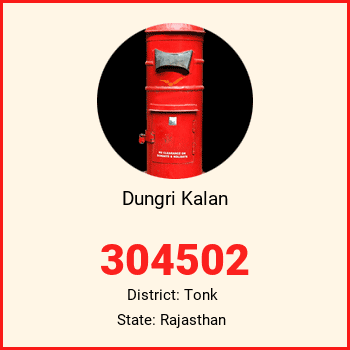 Dungri Kalan pin code, district Tonk in Rajasthan
