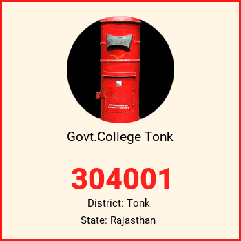 Govt.College Tonk pin code, district Tonk in Rajasthan