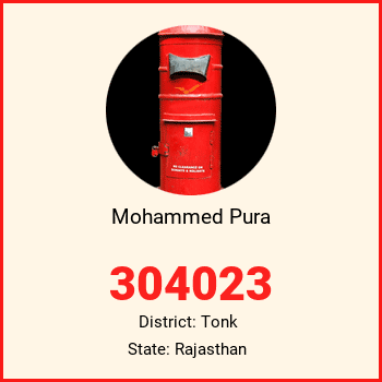 Mohammed Pura pin code, district Tonk in Rajasthan
