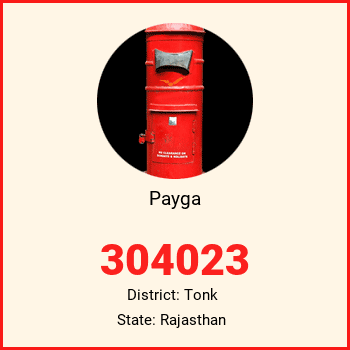 Payga pin code, district Tonk in Rajasthan