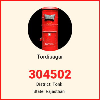Tordisagar pin code, district Tonk in Rajasthan