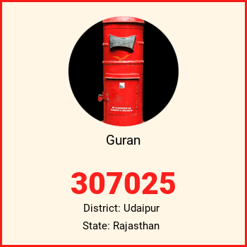 Guran pin code, district Udaipur in Rajasthan