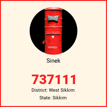 Sinek pin code, district West Sikkim in Sikkim
