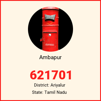Ambapur pin code, district Ariyalur in Tamil Nadu