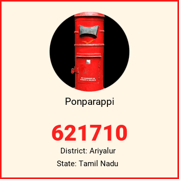 Ponparappi pin code, district Ariyalur in Tamil Nadu