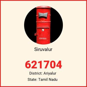 Siruvalur pin code, district Ariyalur in Tamil Nadu