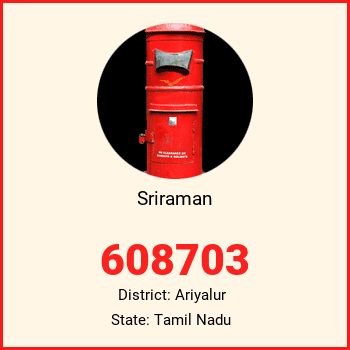 Sriraman pin code, district Ariyalur in Tamil Nadu