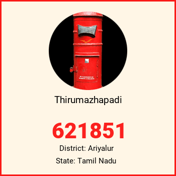 Thirumazhapadi pin code, district Ariyalur in Tamil Nadu