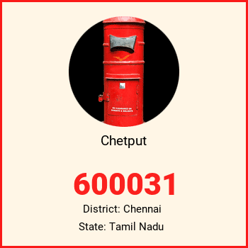 Chetput pin code, district Chennai in Tamil Nadu