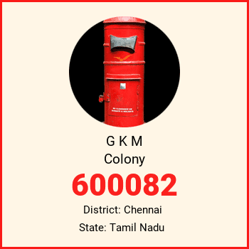 G K M Colony pin code, district Chennai in Tamil Nadu