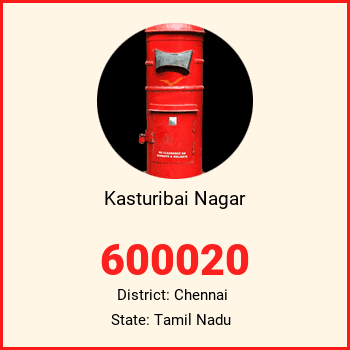 Kasturibai Nagar pin code, district Chennai in Tamil Nadu