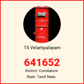 15 Velampalayam pin code, district Coimbatore in Tamil Nadu