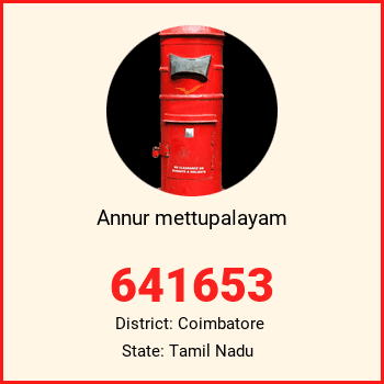 Annur mettupalayam pin code, district Coimbatore in Tamil Nadu