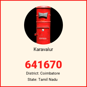 Karavalur pin code, district Coimbatore in Tamil Nadu