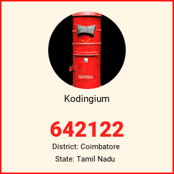 Kodingium pin code, district Coimbatore in Tamil Nadu