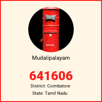 Mudalipalayam pin code, district Coimbatore in Tamil Nadu