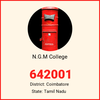 N.G.M College pin code, district Coimbatore in Tamil Nadu