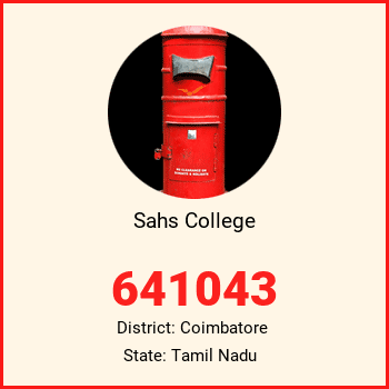 Sahs College pin code, district Coimbatore in Tamil Nadu