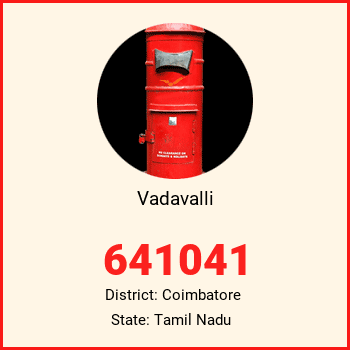 Vadavalli pin code, district Coimbatore in Tamil Nadu