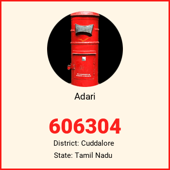 Adari pin code, district Cuddalore in Tamil Nadu