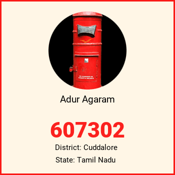 Adur Agaram pin code, district Cuddalore in Tamil Nadu