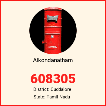 Alkondanatham pin code, district Cuddalore in Tamil Nadu