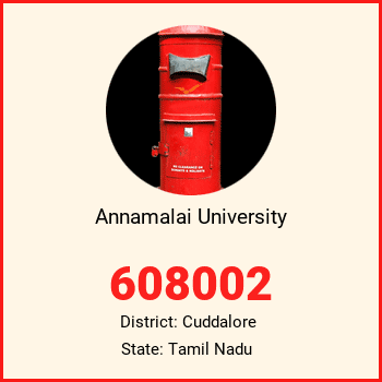 Annamalai University pin code, district Cuddalore in Tamil Nadu