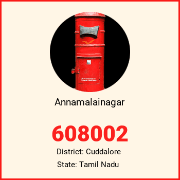 Annamalainagar pin code, district Cuddalore in Tamil Nadu