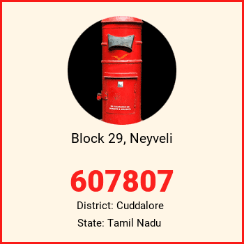 Block 29, Neyveli pin code, district Cuddalore in Tamil Nadu