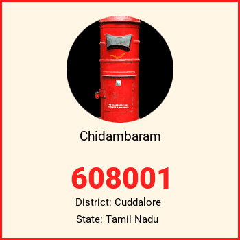 Chidambaram pin code, district Cuddalore in Tamil Nadu