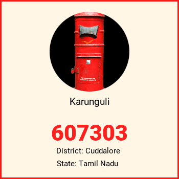 Karunguli pin code, district Cuddalore in Tamil Nadu