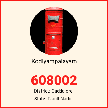 Kodiyampalayam pin code, district Cuddalore in Tamil Nadu