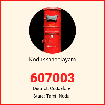Kodukkanpalayam pin code, district Cuddalore in Tamil Nadu