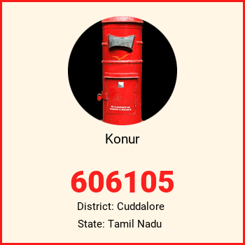 Konur pin code, district Cuddalore in Tamil Nadu