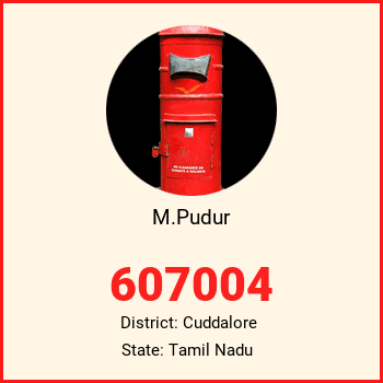 M.Pudur pin code, district Cuddalore in Tamil Nadu
