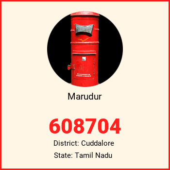 Marudur pin code, district Cuddalore in Tamil Nadu